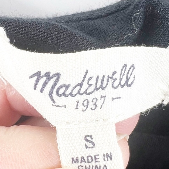 ✅ MADEWELL Oaxaca EMBROIDERED Tank BLACK AND WHITE SIZE SMALL - Picture 4 of 6